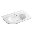 Sapho - Umywalka narożna wpuszczana PULSE 75x43 cm marmur/biała