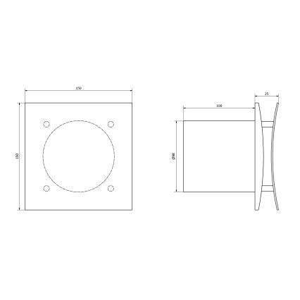 Sapho - Wentylator osiowy z wyłącznikiem czasowym EIRA 15W/230V biały