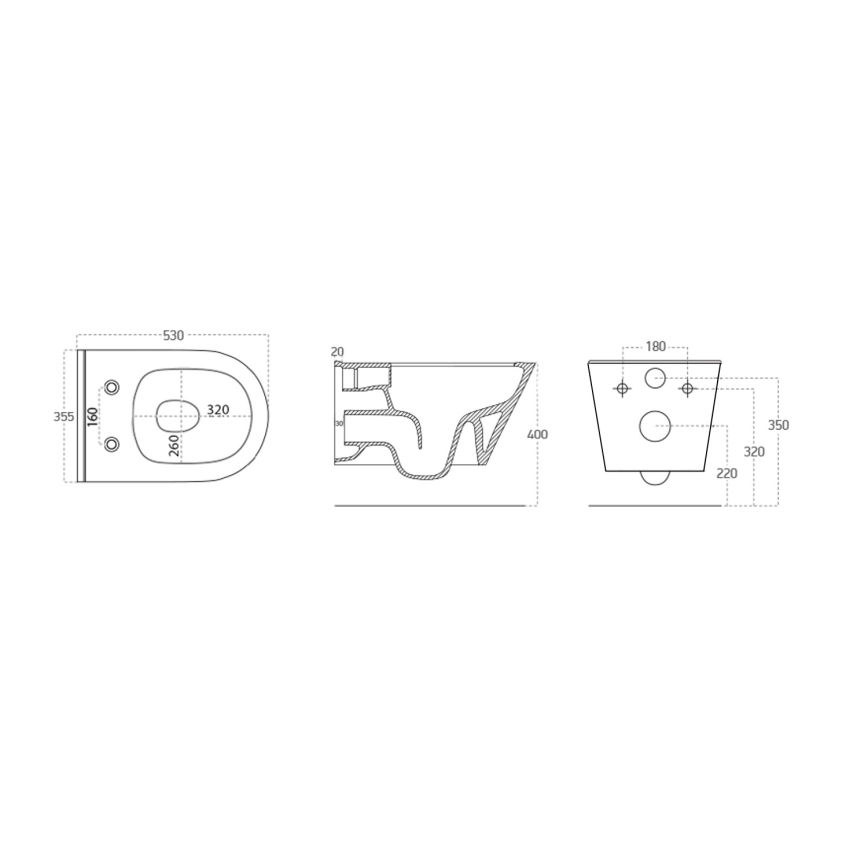 Sapho - Wisząca miska WC AVVA, ceramika/biała