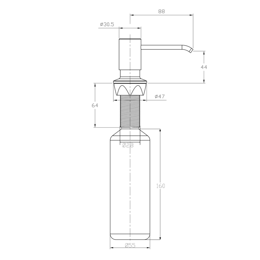 Sapho - Wpuszczany dozownik mydła, błyszczący chrom