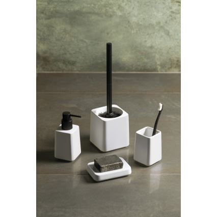 Sapho - Zestaw łazienkowy 4-częściowy, biały/czarny