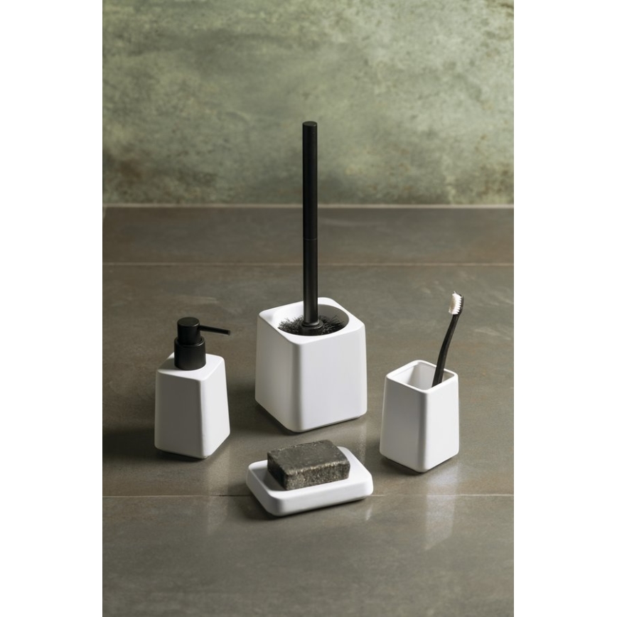 Sapho - Zestaw łazienkowy 4-częściowy, biały/czarny