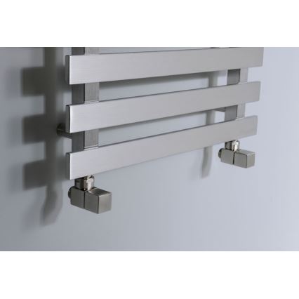 Sapho - Zestaw przyłączeniowy zaworów kątowych CUBE 2 szt. szczotkowana stal nierdzewna