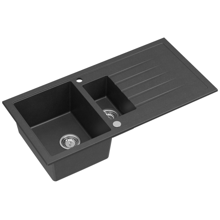 Sapho - Zlew kuchenny 100x50 cm granit/czarny