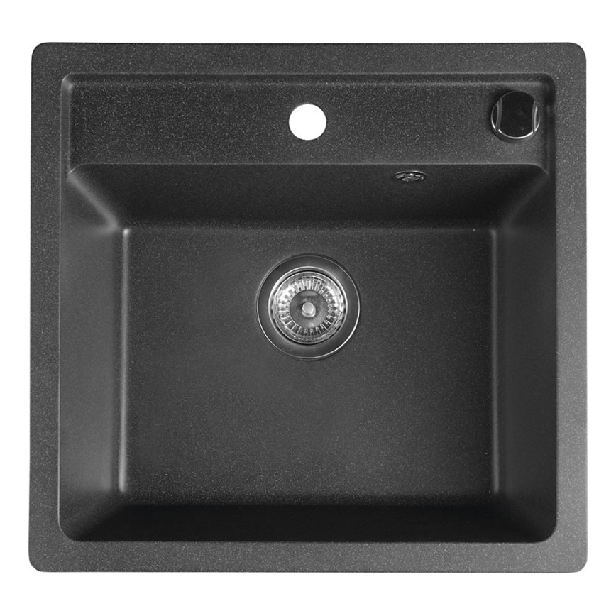 Sapho - Zlewozmywak kuchenny 53x50 cm granitowy/czarny