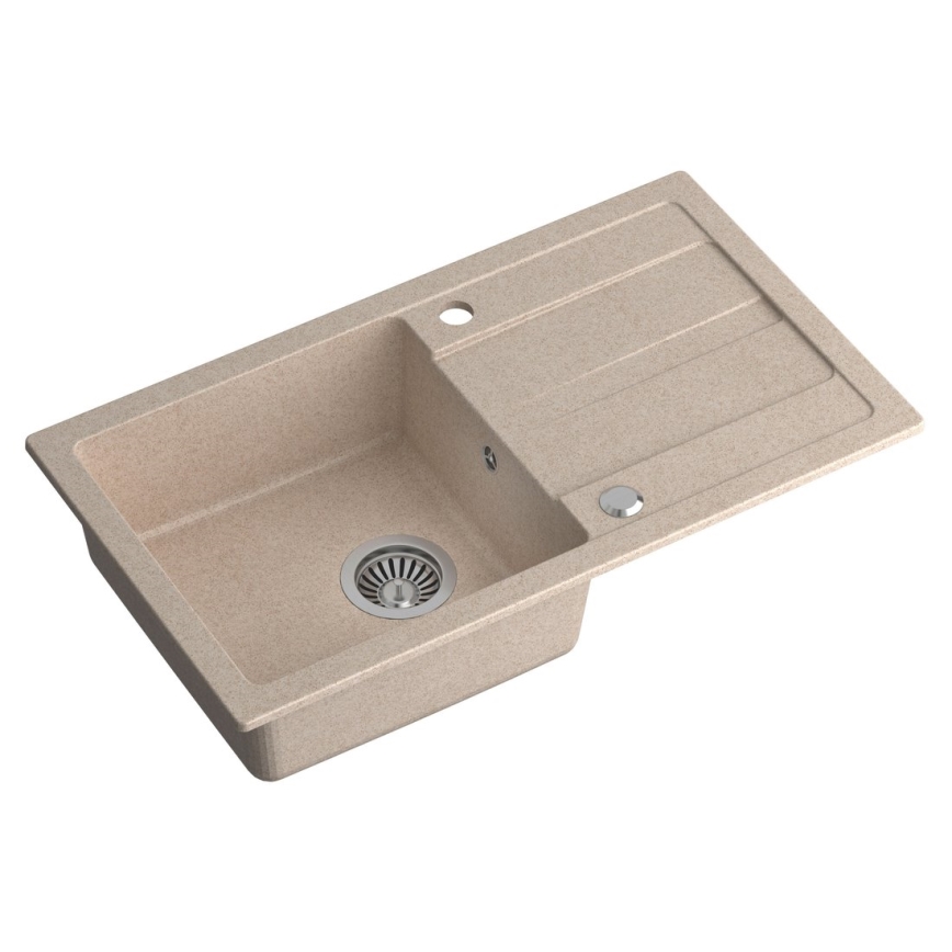Sapho - Zlewozmywak kuchenny 77x44 cm granit/beżowy