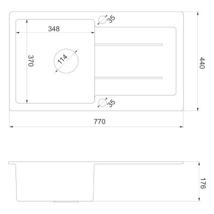 Sapho - Zlewozmywak kuchenny 77x44 cm granit/beżowy