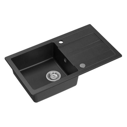 Sapho - Zlewozmywak kuchenny 77x44 cm granit/czarny