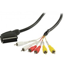 SCART kabel 6x wtyczka czarny