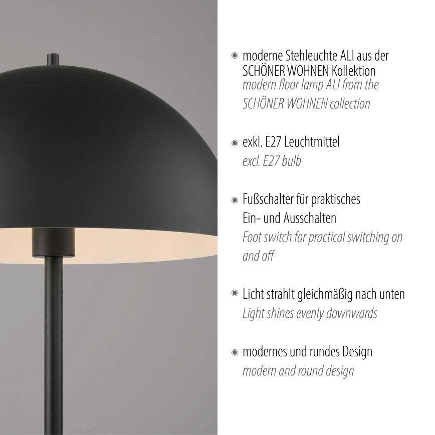 Schöner Wohnen 11727-18 - Lampa stojąca ALI 1xE27/25W/230V czarna