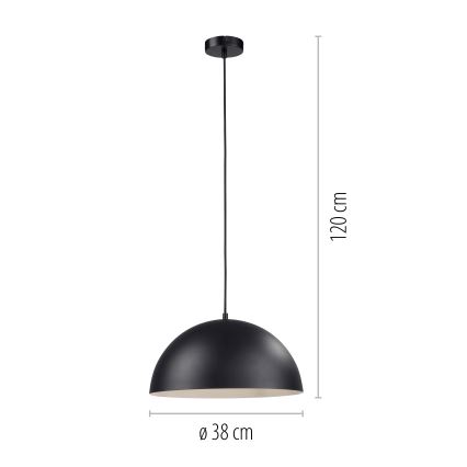 Schöner Wohnen 11728-18 - Lampa wisząca ALI na przewodzie 1xE27/25W/230V, średnica 38 cm, czarna