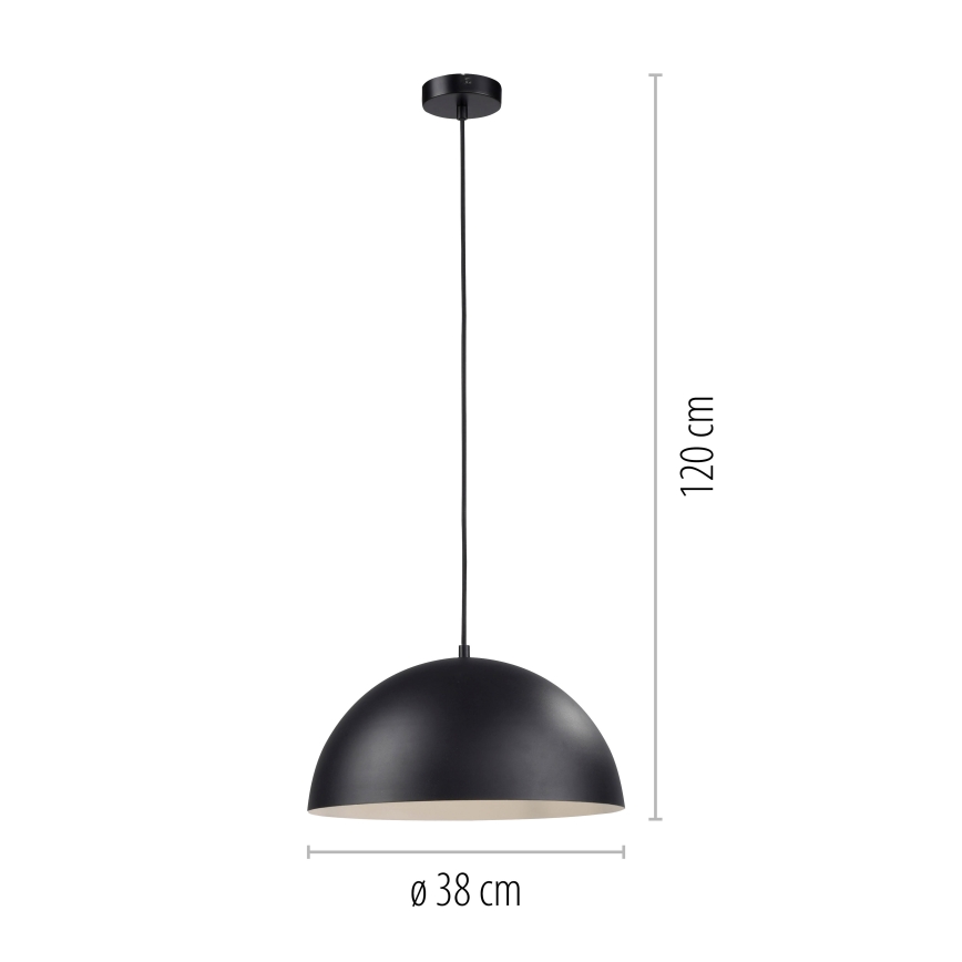 Schöner Wohnen 11728-18 - Lampa wisząca ALI na przewodzie 1xE27/25W/230V, średnica 38 cm, czarna
