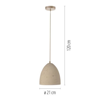 Schöner Wohnen 12540-42 - Lampa wisząca na przewodzie TRAVENTA 1xE27/40W/230V, śr. 21 cm, beton