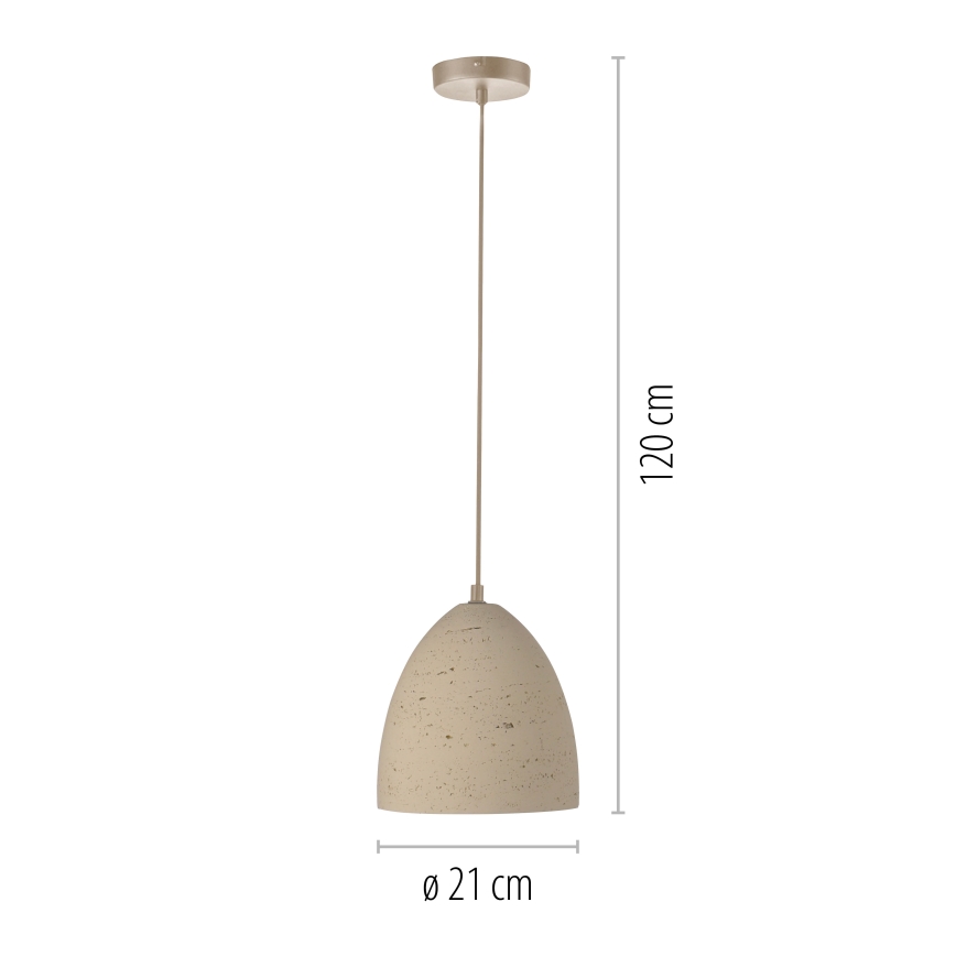 Schöner Wohnen 12540-42 - Lampa wisząca na przewodzie TRAVENTA 1xE27/40W/230V, śr. 21 cm, beton