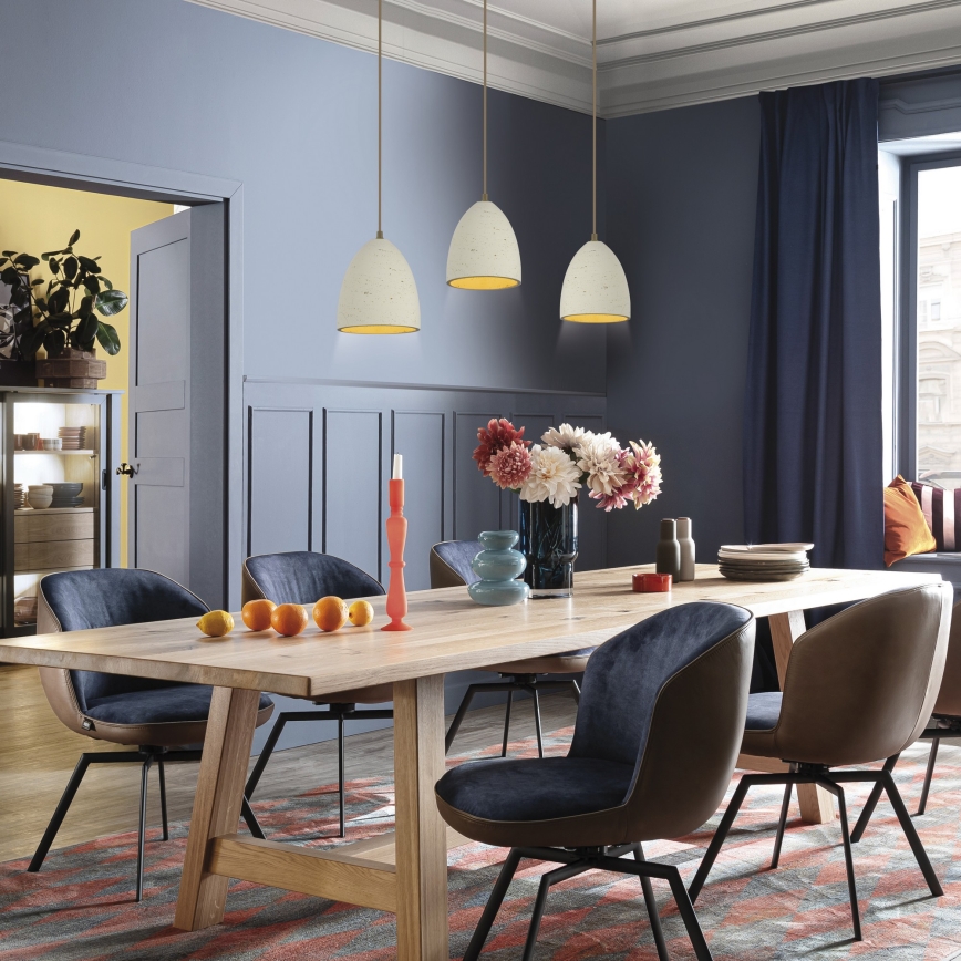 Schöner Wohnen 12541-42 - Lampa wisząca TRAVENTA na lince 3xE27/40W/230V, betonowa