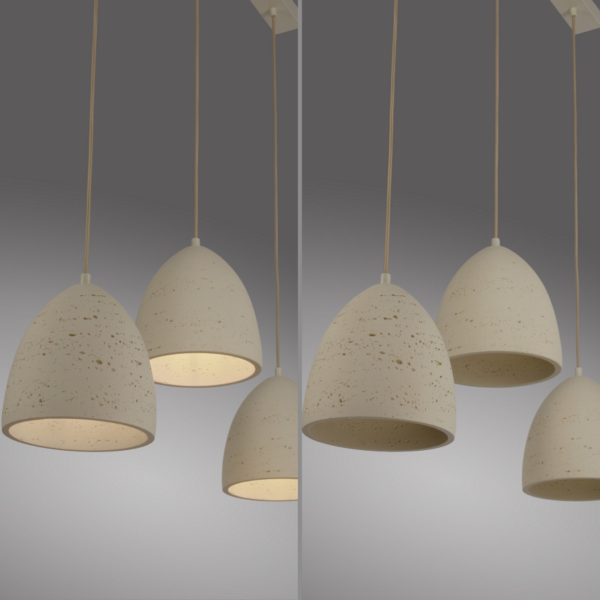 Schöner Wohnen 12541-42 - Lampa wisząca TRAVENTA na lince 3xE27/40W/230V, betonowa