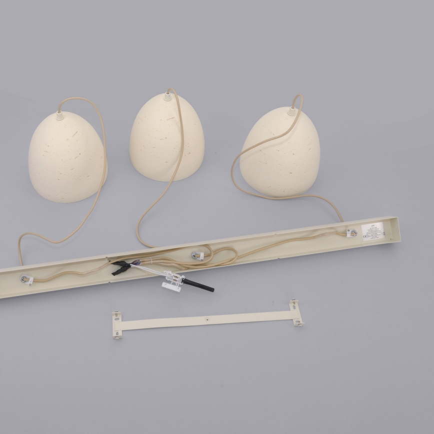 Schöner Wohnen 12541-42 - Lampa wisząca TRAVENTA na lince 3xE27/40W/230V, betonowa