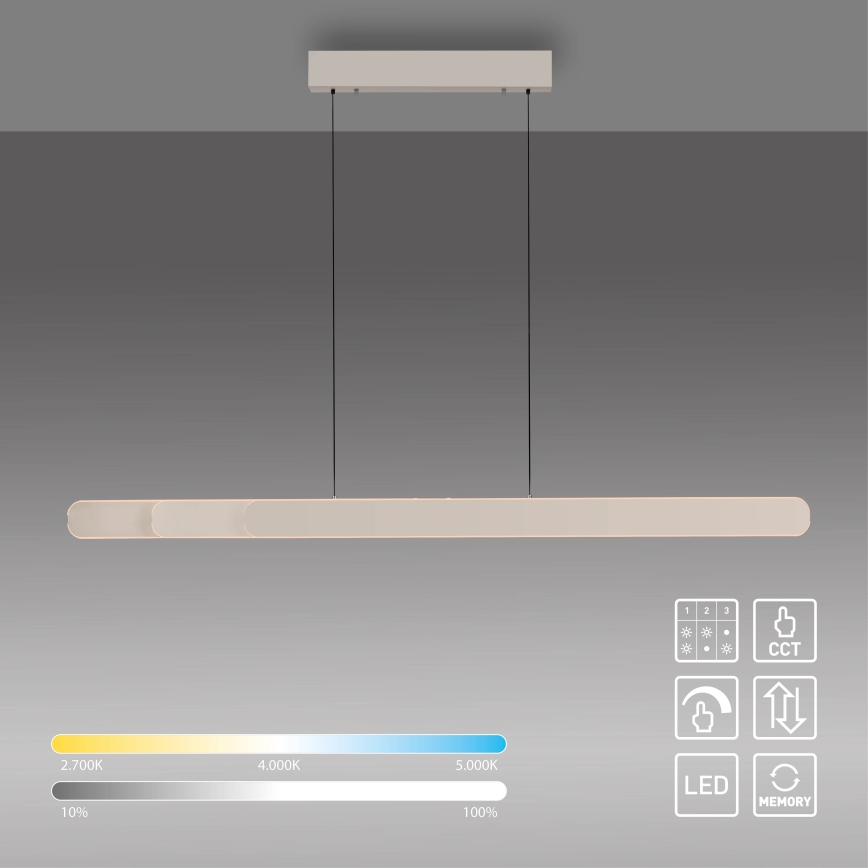 Schöner Wohnen 12577-39 - LED ściemnialny żyrandol na linkach ADRIANA ROUND 2xLED/24W/230V 2700/3000/3500/4000/5000K szary