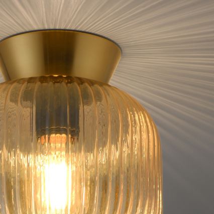 Schöner Wohnen 13574-27 - Lampa sufitowa NAMI 1xE27/25W/230V Ø 20 cm złota/beżowa/przydymiona