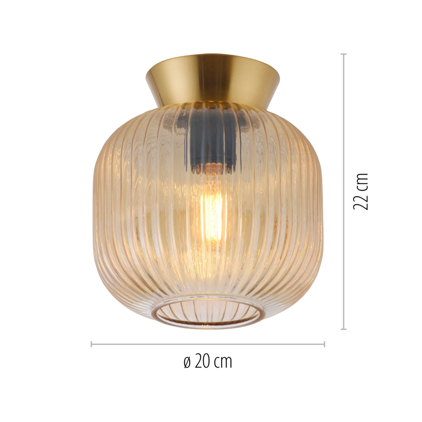 Schöner Wohnen 13574-27 - Lampa sufitowa NAMI 1xE27/25W/230V Ø 20 cm złota/beżowa/przydymiona