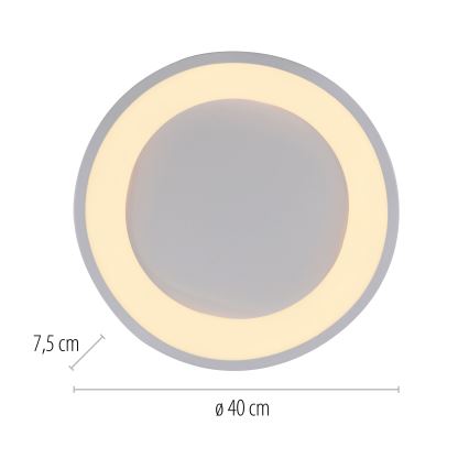 Schöner Wohnen 14233-16 - Ściemnialna lampa sufitowa MONTA LED/21W/230V śr. 40 cm biała