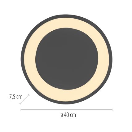 Schöner Wohnen 14233-18 - ściemnialna lampa sufitowa LED MONTA LED/21W/230V, śr. 40 cm, czarna