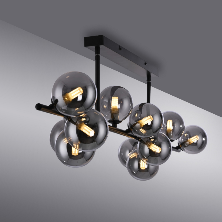 Schöner Wohnen 14505-18 - LED żyrandol na pręcie DUBAI 13xG9/3W/230V czarny/przydymiony