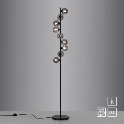 Schöner Wohnen 14506-18 - Lampa stojąca LED DUBAI 9xG9/3W/230V czarna/przydymiona