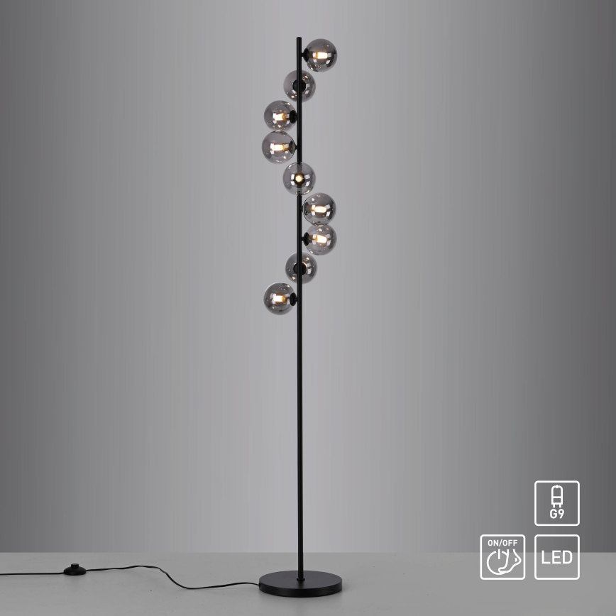Schöner Wohnen 14506-18 - Lampa stojąca LED DUBAI 9xG9/3W/230V czarna/przydymiona