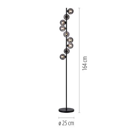 Schöner Wohnen 14506-18 - Lampa stojąca LED DUBAI 9xG9/3W/230V czarna/przydymiona