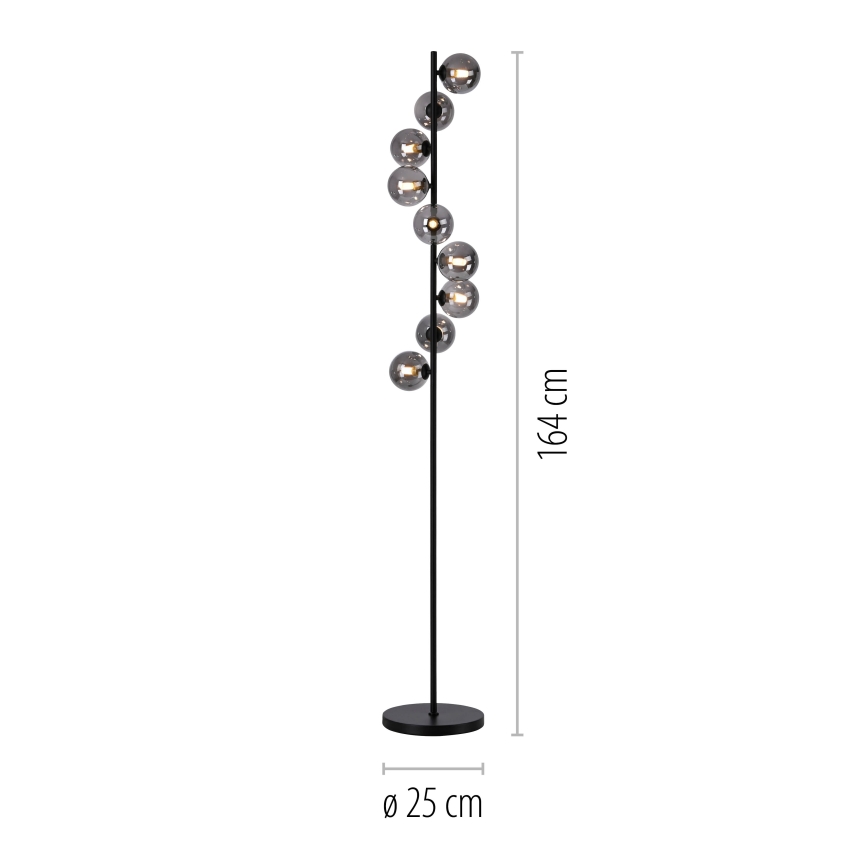 Schöner Wohnen 14506-18 - Lampa stojąca LED DUBAI 9xG9/3W/230V czarna/przydymiona