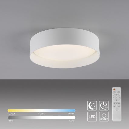Schöner Wohnen 14593-16 - LED ściemnialna lampa sufitowa TAVOLI LED/10W/230V 2700-6500K śr. 28,5 cm biała + pilot zdalnego sterowania