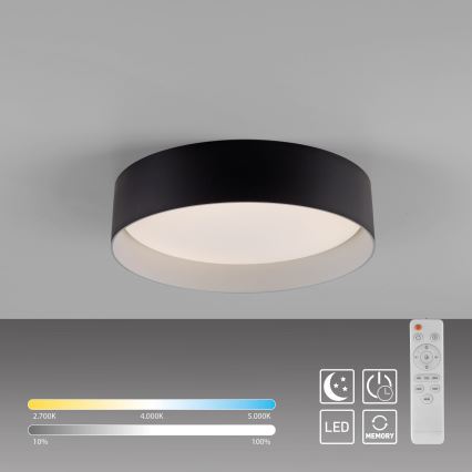 Schöner Wohnen 14593-18 - ściemnialna oprawa sufitowa LED TAVOLI LED/10W/230V 2700-6500K śr. 28,5 cm czarna + pilot zdalnego sterowania