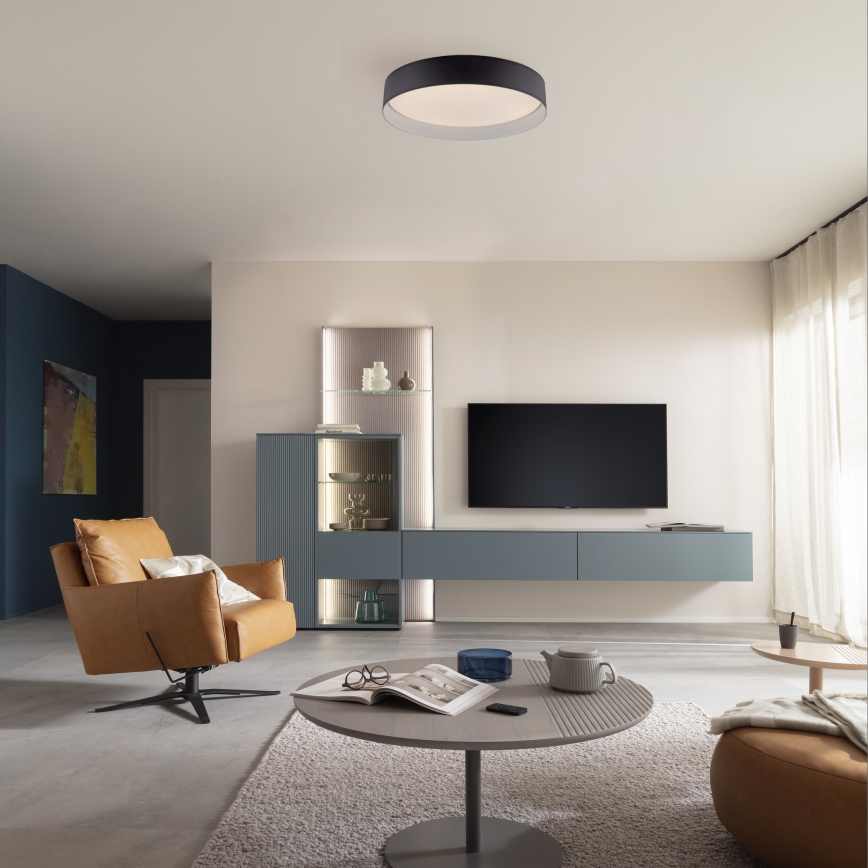 Schöner Wohnen 14594-18 - ściemnialna lampa sufitowa LED TAVOLI LED/20W/230V 2700-6500K średnica 39 cm czarna + pilot zdalnego sterowania