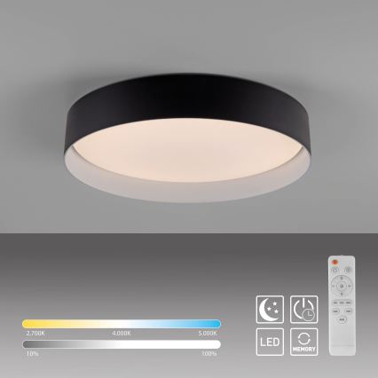 Schöner Wohnen 14594-18 - ściemnialna lampa sufitowa LED TAVOLI LED/20W/230V 2700-6500K średnica 39 cm czarna + pilot zdalnego sterowania