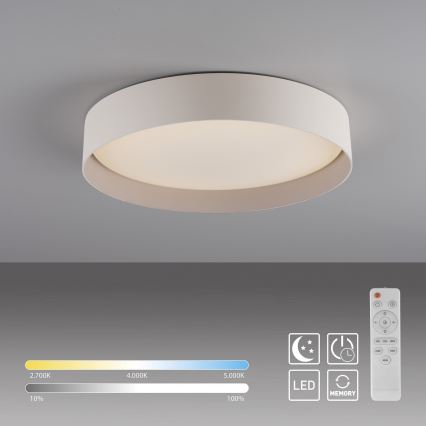 Schöner Wohnen 14594-39 - Ściemnialna oprawa sufitowa LED TAVOLI LED/20W/230V 2700-6500K Ø 39 cm szara + pilot zdalnego sterowania