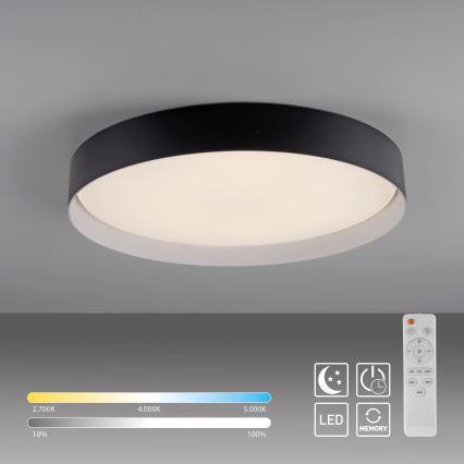 Schöner Wohnen 14595-18 - Ściemnialna lampa sufitowa LED TAVOLI LED/34W/230V 2700-6500K śr. 49 cm czarna + pilot zdalnego sterowania