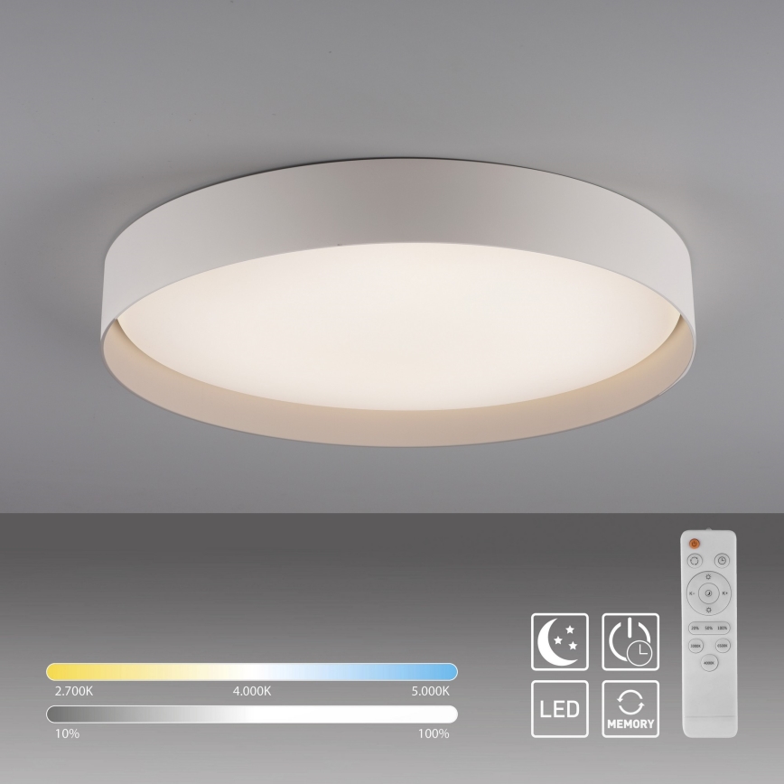 Schöner Wohnen 14595-39 - ściemnialna lampa sufitowa TAVOLI LED/34W/230V 2700-6500K Ø 49 cm szara + pilot zdalnego sterowania