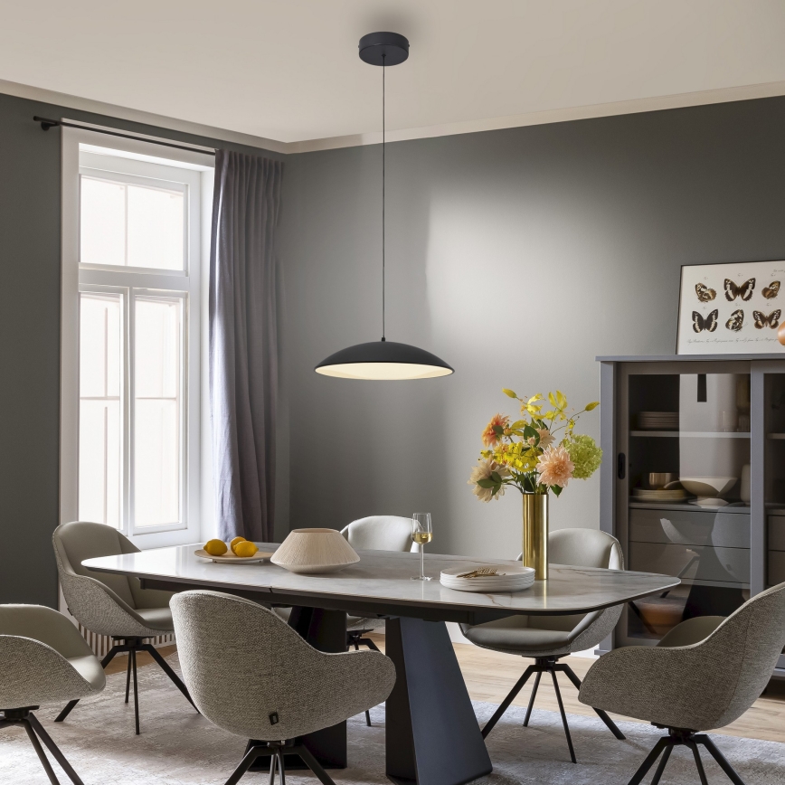 Schöner Wohnen 14606-18 - Ściemnialna lampa wisząca LED na lince LENTE LED/17W/230V Ø 40 cm czarna