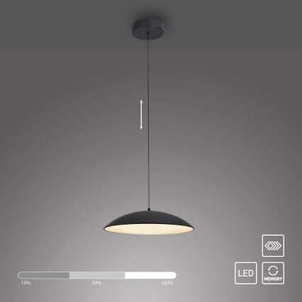 Schöner Wohnen 14606-18 - Ściemnialna lampa wisząca LED na lince LENTE LED/17W/230V Ø 40 cm czarna
