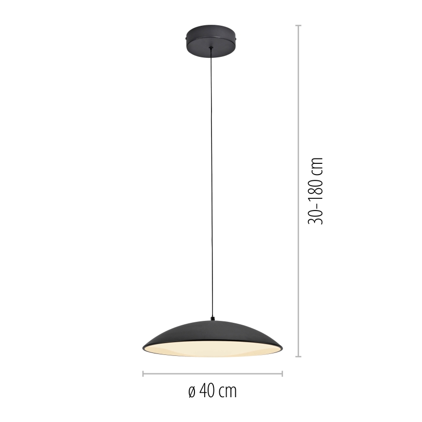 Schöner Wohnen 14606-18 - Ściemnialna lampa wisząca LED na lince LENTE LED/17W/230V Ø 40 cm czarna