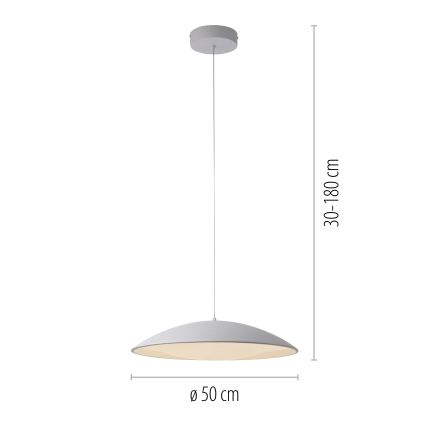 Schöner Wohnen 14607-16 - ściemnialna lampa wisząca na lince LENTE LED/23W/230V Ø 50 cm biała