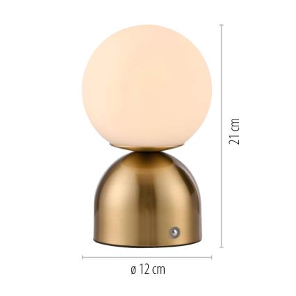 Schöner Wohnen 19218-12 - ściemnialna dotykowa ładowalna lampka stołowa RUDI LED/1,2W/5V 3000-6000K 1200 mAh złota