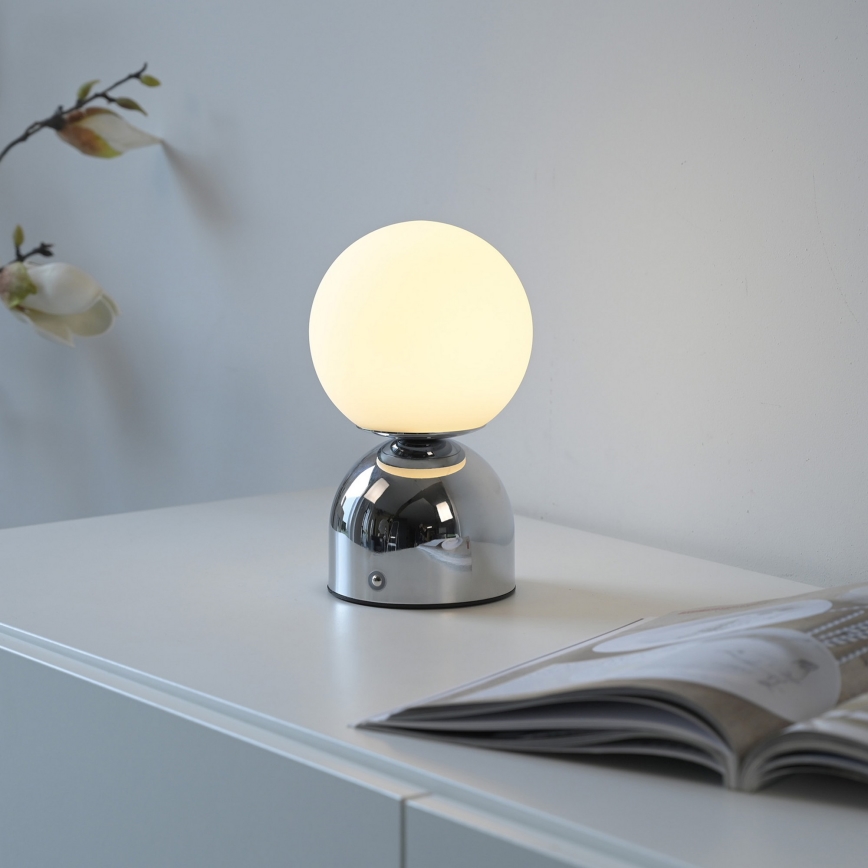 Schöner Wohnen 19218-17 - LED ściemniana dotykowa ładowalna lampa stołowa RUDI LED/1,2W/5V 3000-6000K 1200 mAh błyszczący chrom