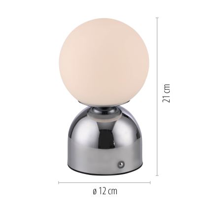 Schöner Wohnen 19218-17 - LED ściemniana dotykowa ładowalna lampa stołowa RUDI LED/1,2W/5V 3000-6000K 1200 mAh błyszczący chrom