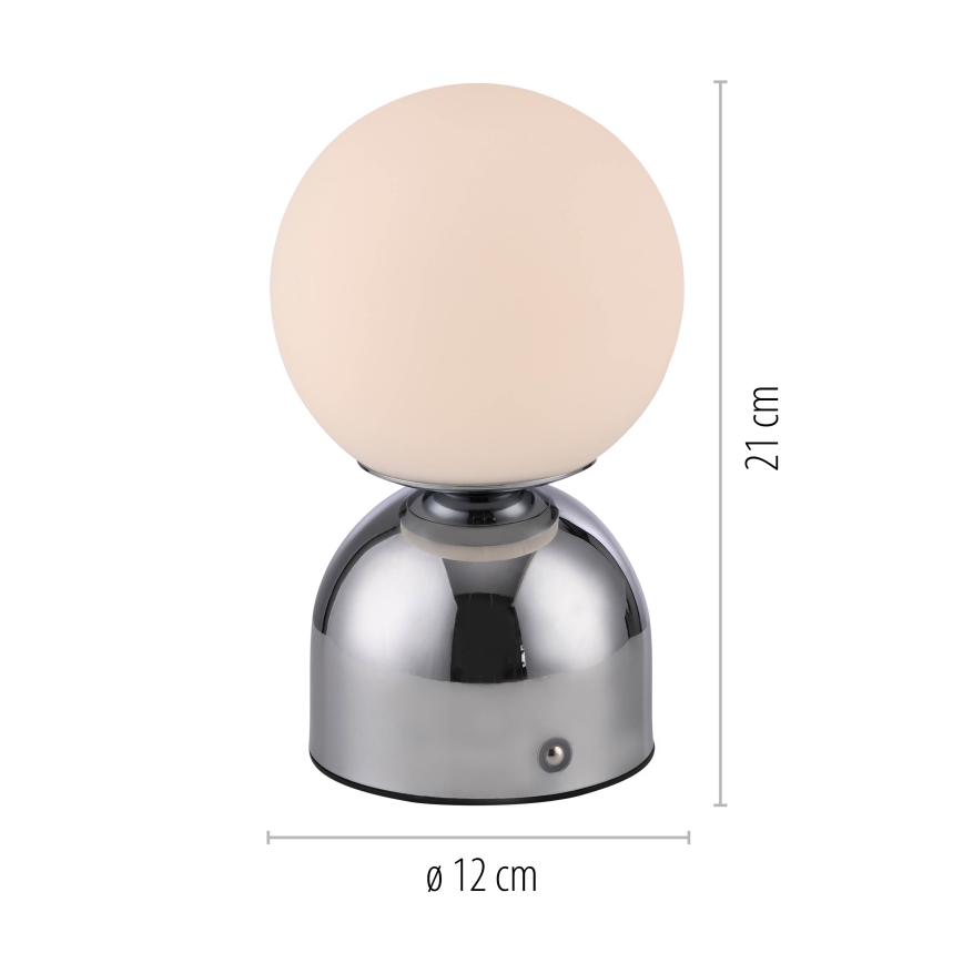 Schöner Wohnen 19218-17 - LED ściemniana dotykowa ładowalna lampa stołowa RUDI LED/1,2W/5V 3000-6000K 1200 mAh błyszczący chrom