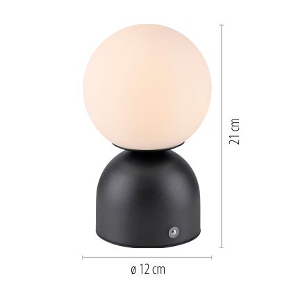 Schöner Wohnen 19218-18 - LED dotykowo ściemniana ładowalna lampa biurkowa RUDI LED/1,2W/5V 3000-6000K 1200 mAh czarna