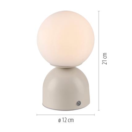 Schöner Wohnen 19218-39 - Ściemniana dotykowa ładowalna lampa stołowa RUDI LED/1,2W/5V 3000-6000K 1200 mAh szara