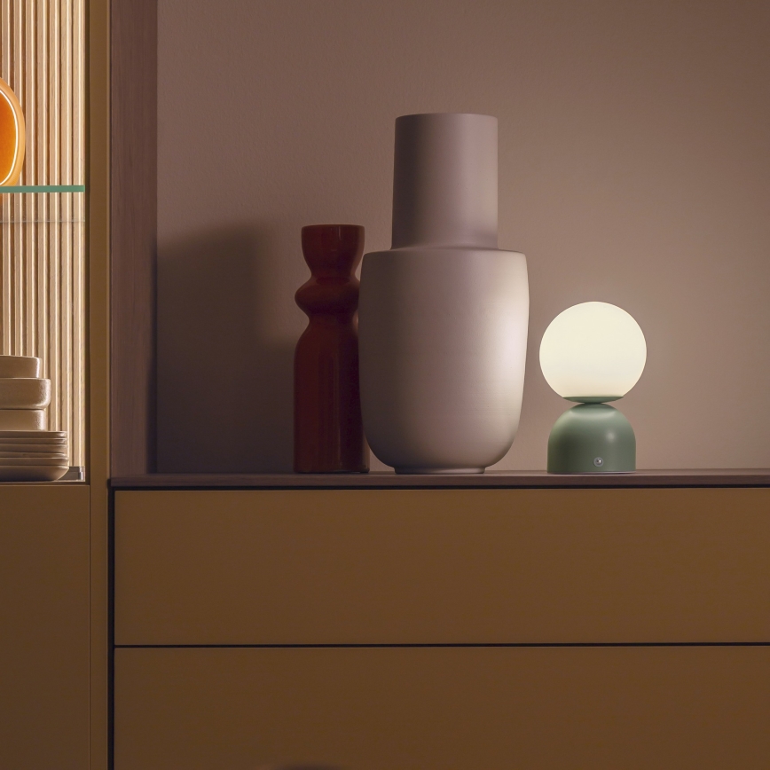 Schöner Wohnen 19218-43 - ściemniana, sterowana dotykowo, ładowalna lampka stołowa LED RUDI LED/1,2 W/5 V 3000–6000 K 1200 mAh zielona