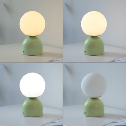 Schöner Wohnen 19218-43 - ściemniana, sterowana dotykowo, ładowalna lampka stołowa LED RUDI LED/1,2 W/5 V 3000–6000 K 1200 mAh zielona